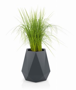 Geometryczna nowoczesna donica Monumo Flavi antracytowa pełna pojemność H:54