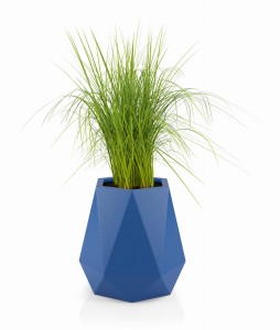 Geometryczna nowoczesna donica Monumo Flavi niebieska pełna pojemność H:54