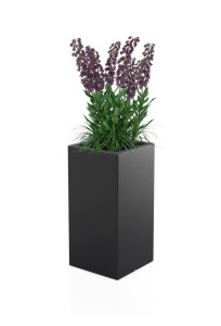 Wysoka kwadratowa donica Monumo Tower pot czarna pełna pojemność H:70