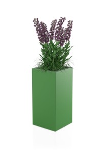 Wysoka kwadratowa donica Monumo Tower pot limonka pełna pojemność H:70