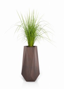 Wysoka nowoczesna donica Monumo Siena Corten Effect z wewnętrzną półką H:75