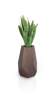 Designerska Donica Monumo Bari Corten Effect z wewnętrzną półką H:71