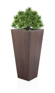 Duża wysoka donica Monumo Slim line M Corten Effect z wewnętrzną półką H:110