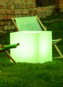 Kwadratowa nowoczesna lampa Kubik Monumo Light żarówka RGB H:50