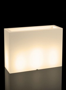 Podłużna prostokątna donica Monumo Longerino Light barwa ciepła H:70