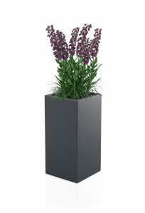 Wysoka kwadratowa donica Monumo Tower pot antracyt  z wewnętrzną półką H:70