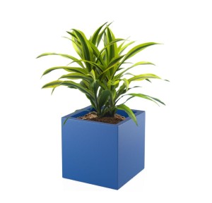 Kwadratowa Donica Monumo Pixel Pot niebieski z wewnętrzną półką H:40
