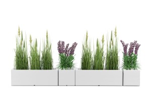 Zestaw 4 prostokątnych Donic Monumo 2 Long & 2 Pixel Pot  H:40 białych pełna pojemność