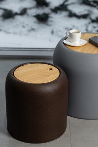 Okrągła pufa 39h ze schowkiem Monumo Ambienti corten effect