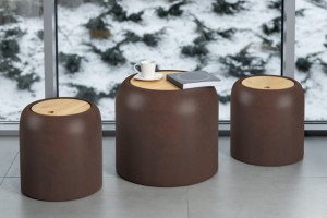 Zestaw siedziska & stolik Monumo Ambienti corten effect 2+1