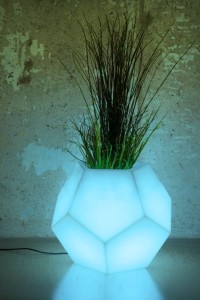 Designerska duża donica podświetlana Monumo Alma Light żarówka RGB H:58