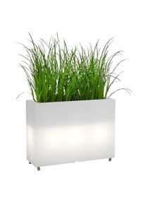 Prostokątna  donica na kółkach Monumo Lungo Grande Light barwa neutralna H:60 