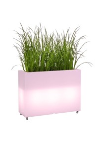 Prostokątna  donica na kółkach Monumo Lungo Grande Light żarówka RGB H:60 