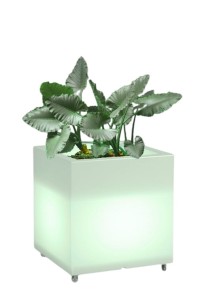 Kwadratowa donica na kółkach podświetlana Monumo Pixel Pot Light żarówka RGB H:50
