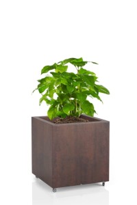 Kwadratowa donica na kółkach Monumo Pixel Pot corten effect H:40