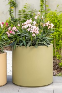 Okrągła Duża donica Monumo Cavo oliwkowa pełna pojemność H:50