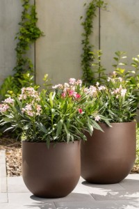 Zestaw 2 Dużych Okrągłych donic Monumo Primo 50H & 40H corten effect pełna pojemność 