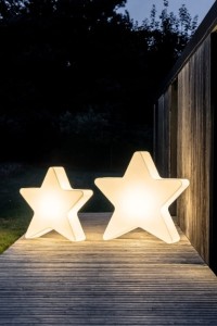 Zestaw Gwiazd podświetlanych LED 90 cm i 110 cm ozdoby świąteczne barwa ciepła