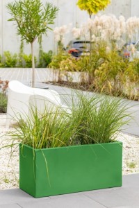 Donica prostokątna Long Midi 85 cm limonka na taras pełna pojemność