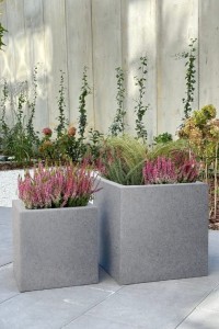 Zestaw 2 donic Pixel Pot 40 i 50 cm efekt kamienia granit z półką