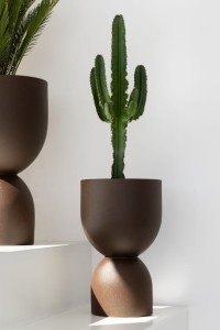 Donica Kielich 50 cm do ogrodu corten effect z wewnętrzną półką Monumo