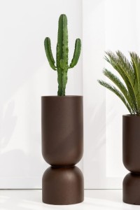 Donica Perfetto 80 cm na balkon corten effect z wewnętrzną półką Monumo
