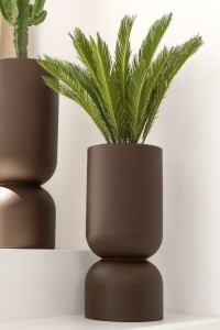 Donica Perfetto 65 cm do ogrodu corten effect z wewnętrzną półką Monumo
