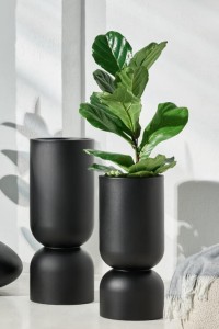 Zestaw donic Perfetto 80H & 65H czarnych do salonu Monumo z półką