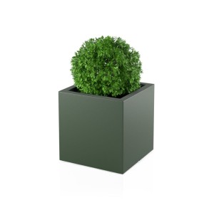 Kwadratowa Donica Monumo Pixel Pot butelkowa zieleń  z wewnętrzną półką H:50