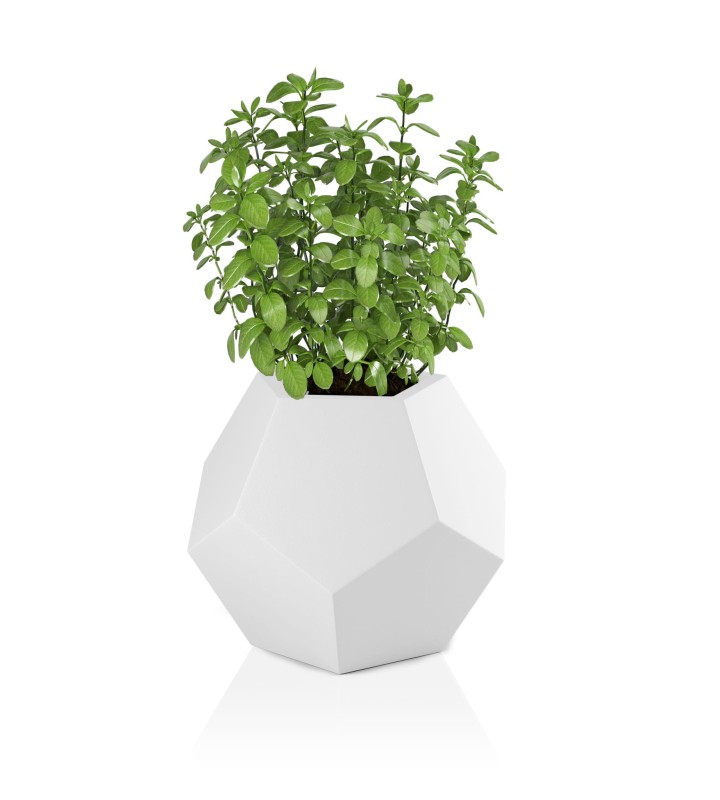 Geometryczna donica Monumo Alma biała pełna pojemność H:53