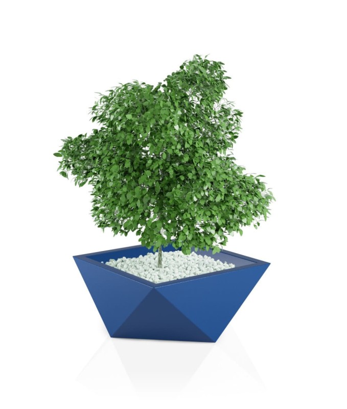 Szeroka nowoczesna donica Monumo Vendetta niebieska pełna pojemność H:30