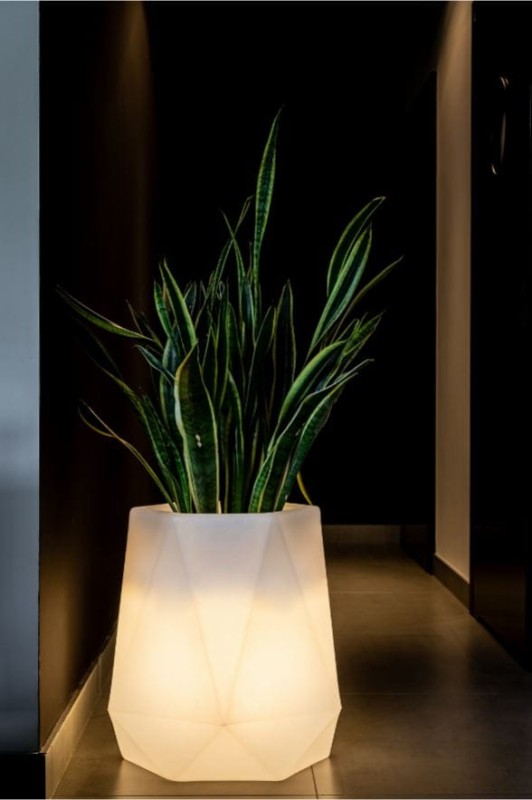 Donica LED nowoczesna podświetlana 54 cm barwa ciepła | Flavi light | Monumo