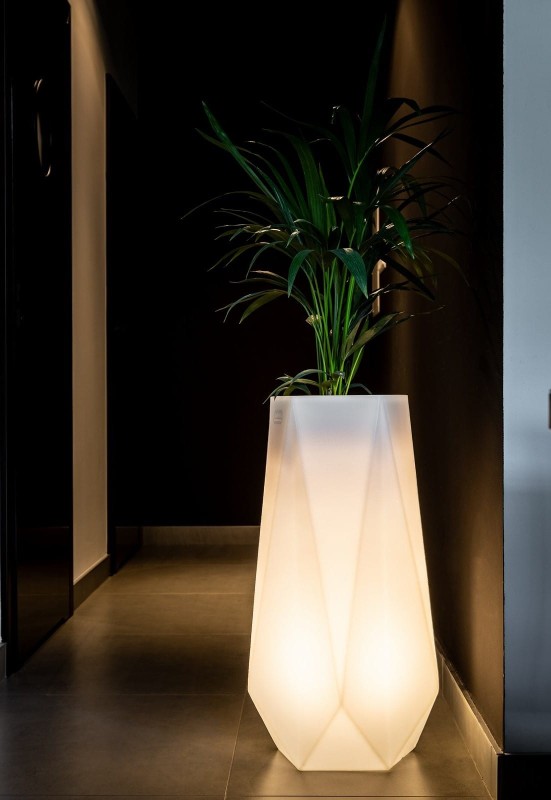Donica LED wysoka podświetlana 75 cm barwa ciepła | Siena light | Monumo