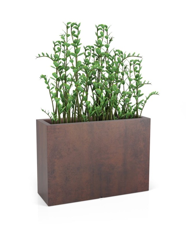 Donica prostokątna długa na taras Lungo Grande 85 cm (85x35x60) efekt corten | Monumo