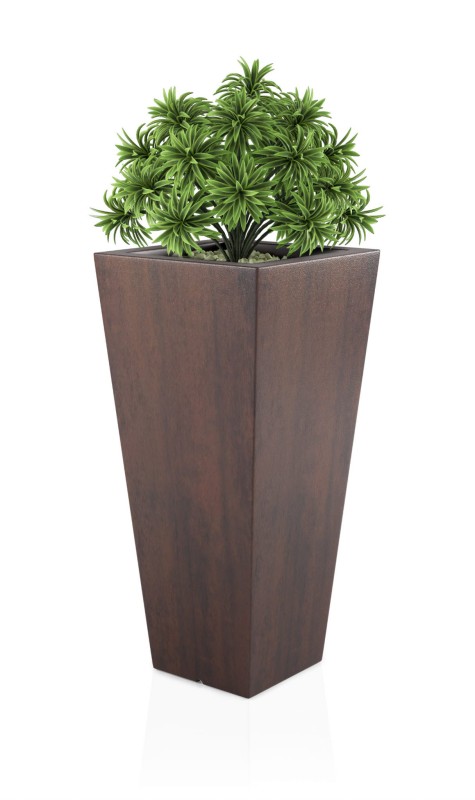 Donica ogrodowa wysoka duża 110 cm efekt corten | Slim Line M z półką | Monumo