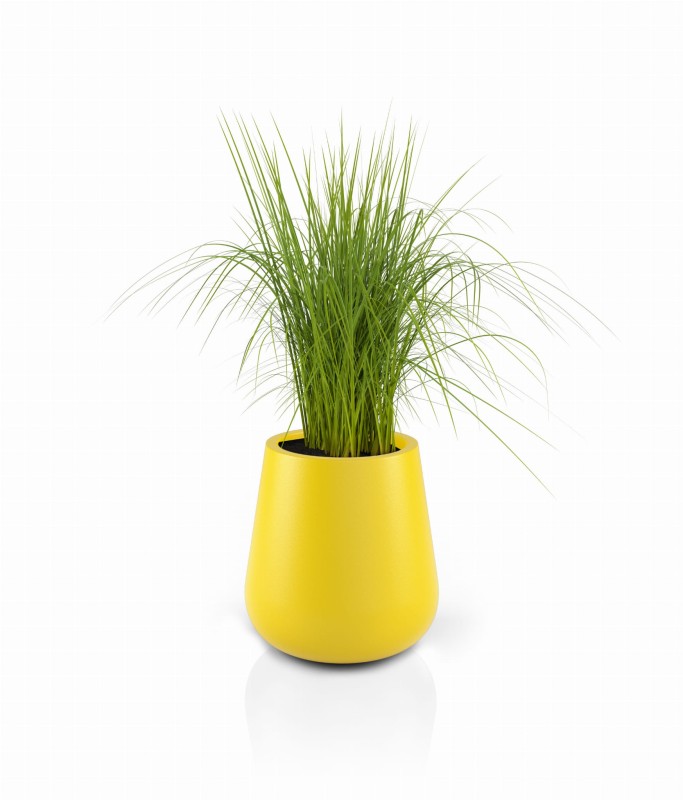 Duża donica ogrodowa 50 cm żółta | Lago z półką | Monumo