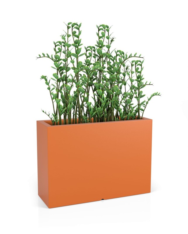 Podłużna prostokątna Donica Monumo Longerino terakota z wewnętrzną półką H:70