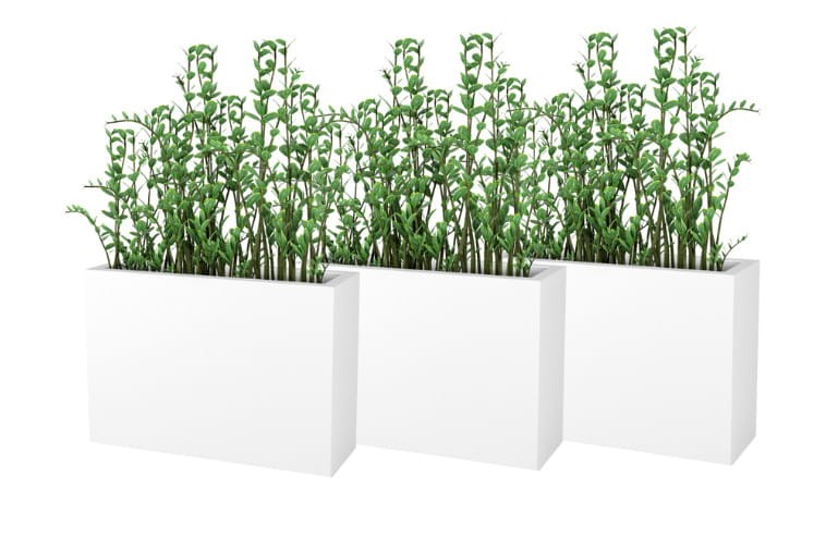 Zestaw 3 donic prostokątnych 100 cm białych na taras | Longerino z półką | Monumo