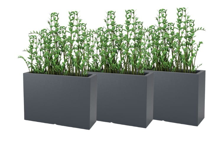 Zestaw 3 Donic Prostokątnych 100 cm antracytowych na taras | Longerino z półką | Monumo