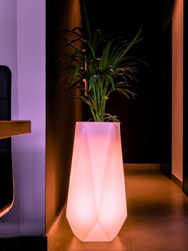 Donica LED wysoka podświetlana 75 cm RGB + pilot | Siena light | Monumo