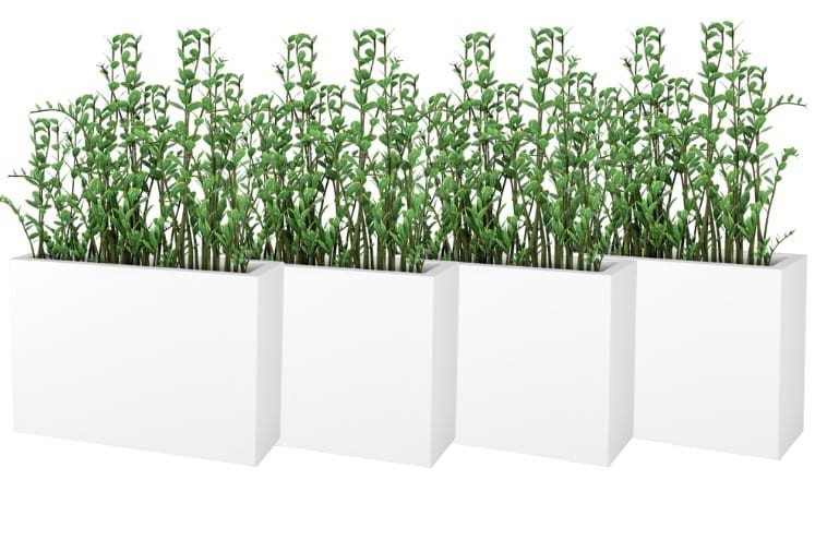 Komplet 4 długich donic prostokątnych 100 cm białych | Longerino z półką | Monumo