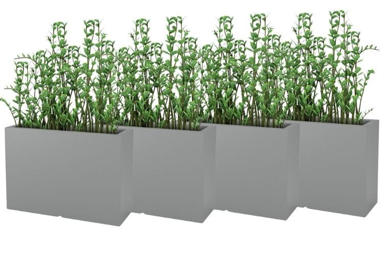 Komplet 4 długich donic prostokątnych 100 cm szarych | Longerino z półką | Monumo