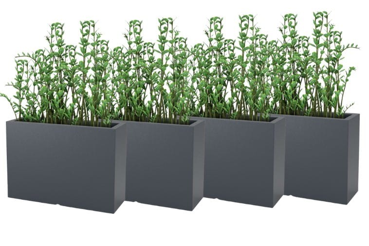 Komplet 4 długich donic prostokątnych 100 cm antracytowych | Longerino z półką | Monumo