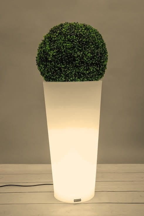 Podświetlana okrągła donica LED ogrodowa 80 cm – barwa ciepła | Habana light | Monumo