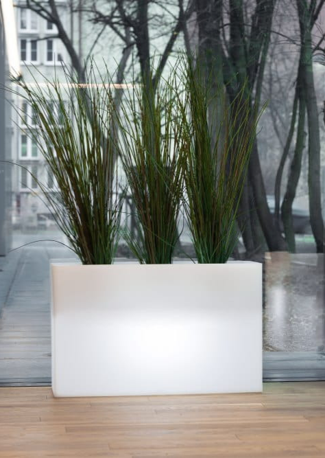 Donica LED podświetlana długa 80 cm barwa zimna | Lungo Maxi z półką | Monumo