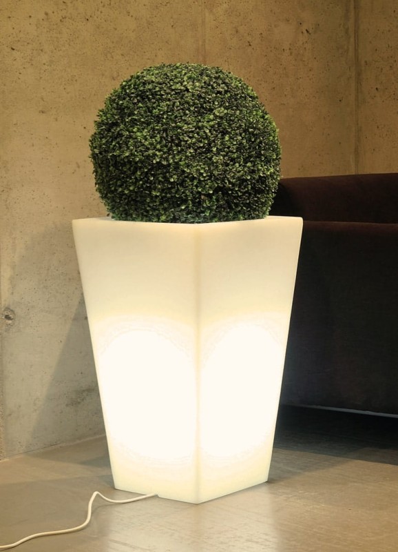 Smukła podświetlana donica LED 70 cm – barwa ciepła | Slim Line S light | Monumo