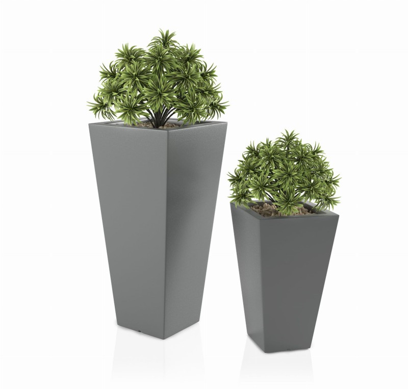 Zestaw 2 donic ogrodowych szarych 110 cm i 70 cm | Slim Line S i M z półką | Monumo