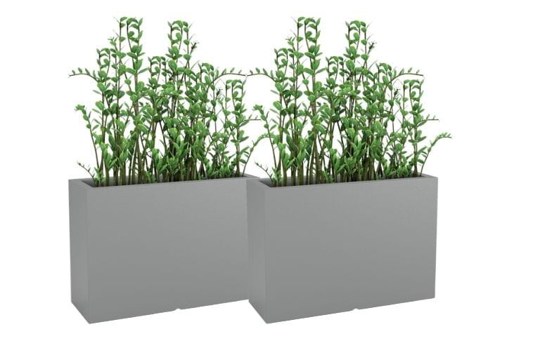 Zestaw 2 długich donic prostokątnych 100 cm szarych | Longerino z półką | Monumo