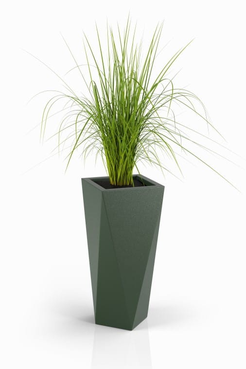 Wysoka donica na taras Vaso z półką 72 cm butelkowa zieleń | Monumo