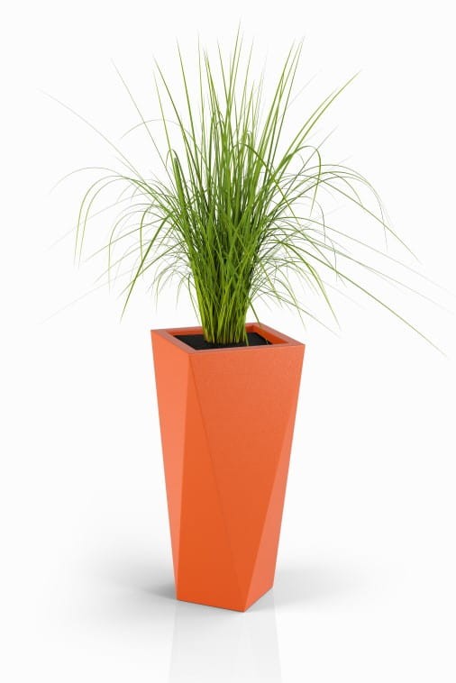 Wysoka donica na taras Vaso pełna 72 cm pomarańczowa | Monumo